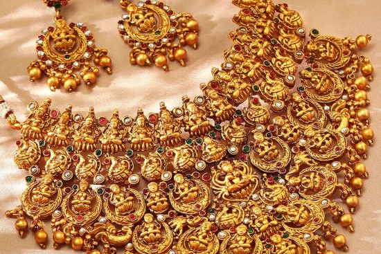 rubans-gold-plated-red-green-stone-studded-temple-jewellery-set-necklace-set-33858853404846