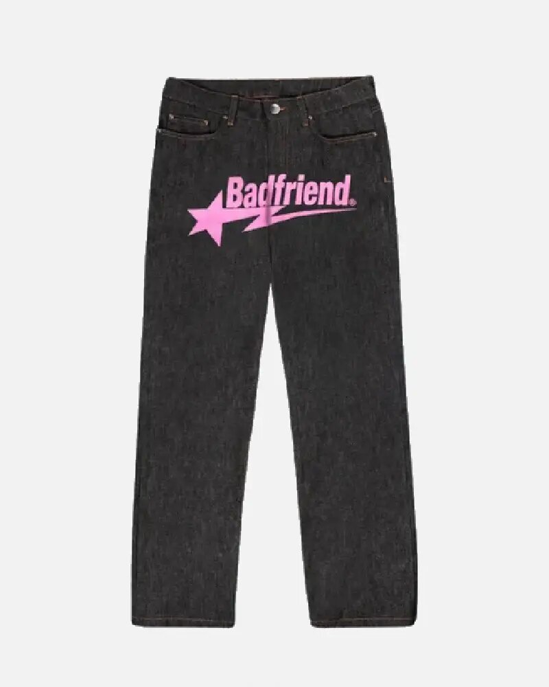 Bad-Friend-Latter-Printed-Jeans-Black-Pink-2 (1)