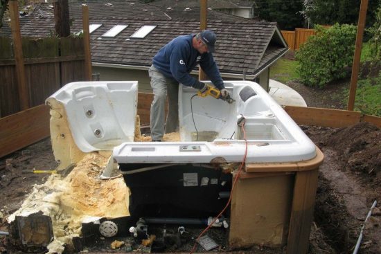 Hot tub removal services